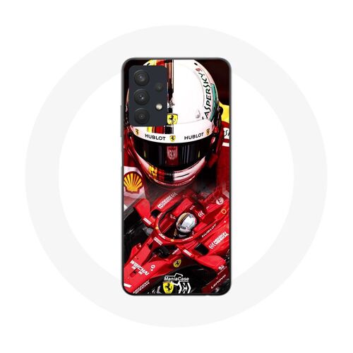 Coque pour Samsung Galaxy A32 5G Formule 1 Sebastian Vettel F1 Rouge