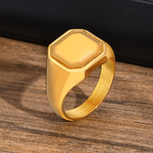 Oral Alières Personnalisées Gratuites Pour Hommes, Acier Inoxydable Étanche, Bague Géométrique Carrée, Cadeau De Bijoux Pour Lui