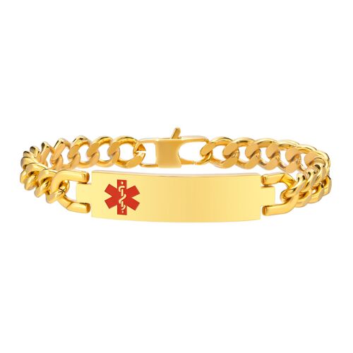 Bracelets En Acier Inoxydable Avec Gravure Personnalisée Gratuite Pour Hommes, Bijoux D'alerte Médicale D'urgence Pour Allergie Et Diabète