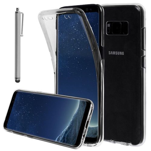 Coque Avant Et Arrière Silicone Pour Samsung Galaxy S8+/ Galaxy S8 Plus 6.2" 360° Protection Intégrale - Transparent + Stylet