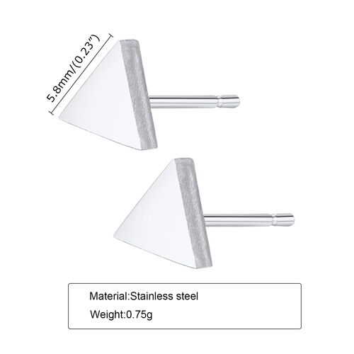 Boucles D'oreilles Géométriques En Acier Inoxydable, Petit Triangle, Pour Homme, Garçon, Bijoux, Cadeau