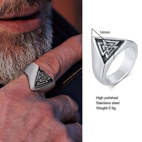 Chevalière Hexagonale, Anneau Hexagonal Classique En Acier Inoxydable, Bijoux À Éléments Géométriques