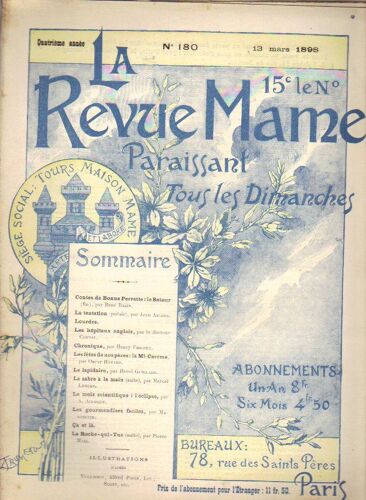 La Revue Mame + Supplmeent Detachable La Roche Qui Tue N° 180 