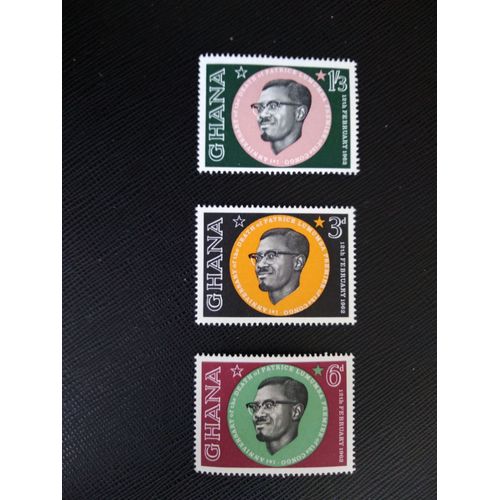 Timbre Ghana Yt 110 A 112 Séries: Patrice Lumumba, Premier Ministre Du Congo. 1962 ( 040506 )