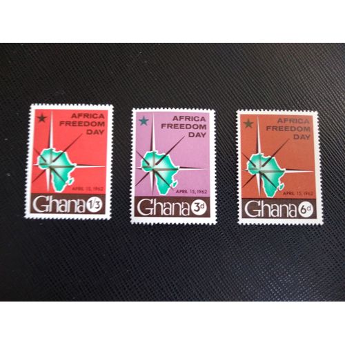 Timbre Ghana Yt 104 A 106 Séries: Journée De La Liberté En Afrique 1962 ( 040506 )