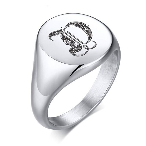 Anneau De Signet Gravé Avec Signature Perbement Alisée, Vraiment Noble Royalty Pinky, Pour Sentlemen Stylish, Pour Guitare