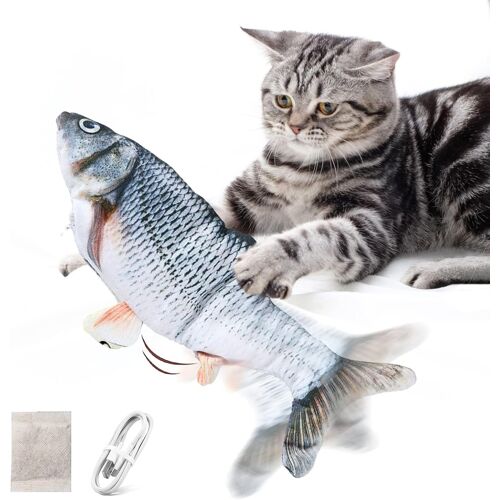 Kalanka-Jouet Électrique Pour Chat - Jouet Réaliste Pour Chat - Jouet Interactif Avec Herbe À Chat - Convient Pour Les Chats Et Les Chiots À L'intérieur