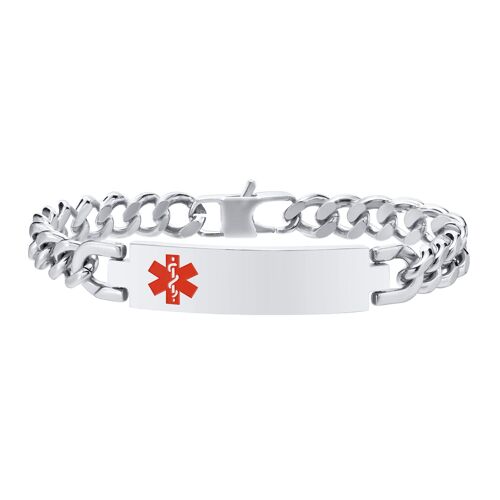 Bracelets En Acier Inoxydable Avec Gravure Personnalisée Gratuite Pour Hommes, Bijoux D'alerte Médicale D'urgence Pour Allergie Et Diabète