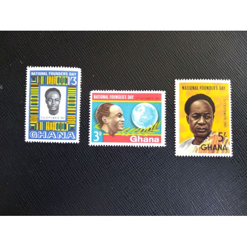 Timbre Ghana Yt 96 - 98 Séries: Fête Du Fondateur De La Nation Et 52e Anniversaire De Kwame Nkrumah 1961 ( 040506 )