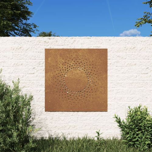 Vidaxl Décoration Murale Jardin 55x55 Cm Acier Corten Design Du Soleil