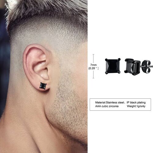 Boucles D'oreilles À Clous Pour Hommes, En Forme Triangle, En Cristal Et Zircon, Petits Clous Minimalistes, En Acier Inoxydable, Pour Femmes