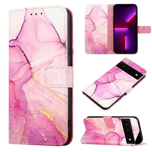 Saturcase Coque Pour Google Pixel 6, Beau Marbre Pu Cuir Magnétique Flip Portefeuille Support Porte-Carte Protecteur Housse Étui Avec Dragonne Pour Google Pixel 6 (Ys-2)