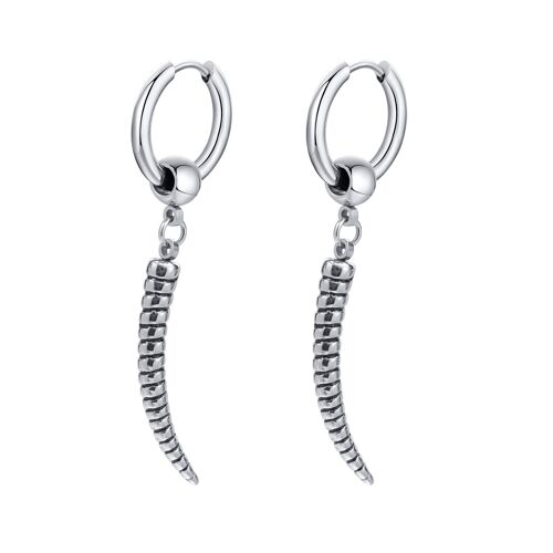 Boucle D'oreille En Corne D'agneau En Acier Inoxydable Pour Hommes, Boucle D'oreille Tribale, Bijoux