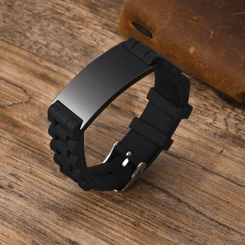Bracelets En Silicone Gravés Personnalisés Gratuits Pour Hommes, Étiquette D'identification Décontractée En Acier Inoxydable, Bracelet Personnalisé, Cadeaux De Sport, Bijoux Pour Hommes Et Enfants