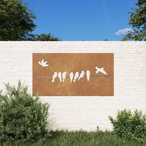 Vidaxl Décoration Murale Jardin 105x55 Cm Acier Corten Design D'oiseau