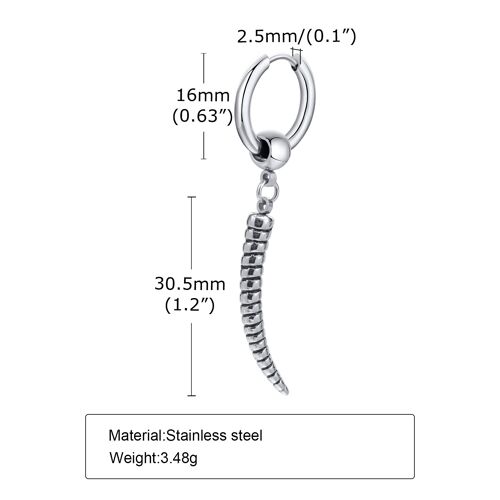 Boucle D'oreille En Corne D'agneau En Acier Inoxydable Pour Hommes, Boucle D'oreille Tribale, Bijoux