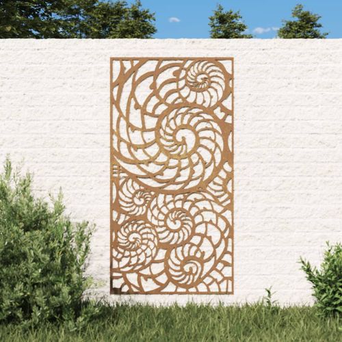 Vidaxl Décoration Murale De Jardin 105x55 Cm Acier Corten Design Coque