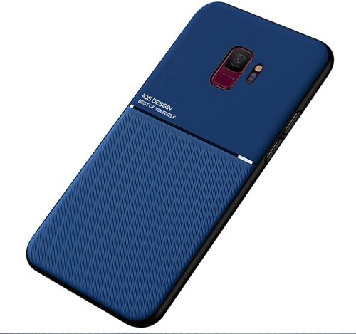 Coque Housse Etui Plaque De Metal Integree Pour Samsung Galaxy S9 - Bleu