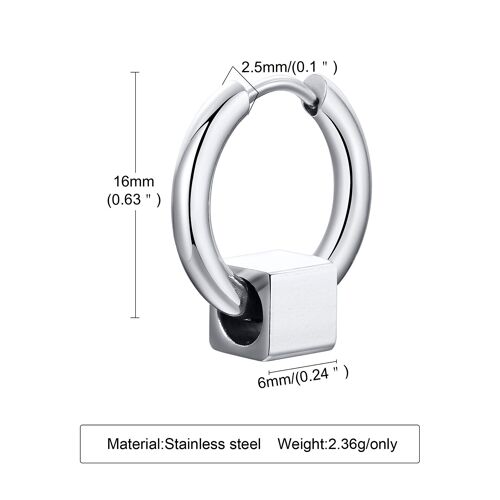 Boucles D'oreilles Huggie Pour Hommes, Boucles D'oreilles À Cercle Carré, Cerceaux À Cubes Simples, Boucles D'oreilles À Cube Géométrique, Boucles D'oreilles Bts