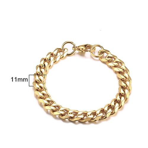 Bracelet À Mailles Cubaines Pour Hommes, En Acier Inoxydable, Style Miami, Bijoux Masculins