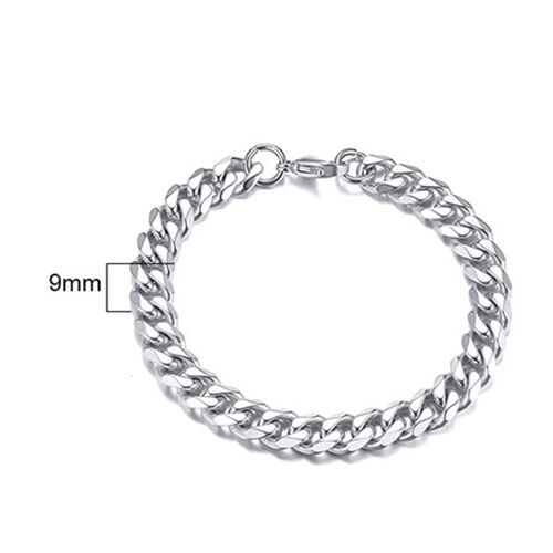 Bracelet À Mailles Cubaines Pour Hommes, En Acier Inoxydable, Style Miami, Bijoux Masculins