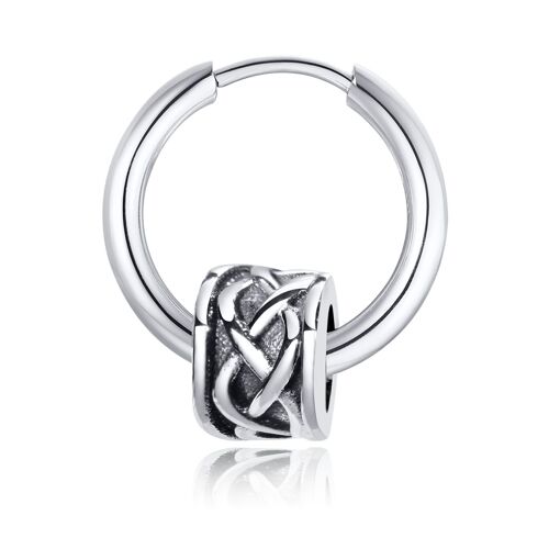 Boucles D'oreilles Créoles Tube Noeud Celtique Rétro Pour Hommes, Petit Cerceau Étanche En Acier Inoxydable, Huggies, Bijoux Viking
