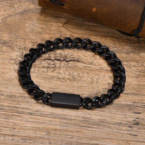 Bracelets Initiaux A-Z Hommes Pour Garçon, Bracelet Étanche En Acier Inoxydable Miami Curb Cuban Jolink, Cadeaux Simples Pour Lui Bijoux