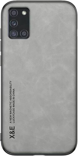 Coque Pour Samsung Galaxy A31 - Case Housse Etui Plaque De Metal Integree Pour Samsung Galaxy A31 - Gris