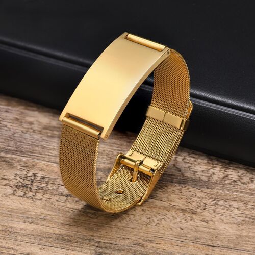 Bracelets D'identification Personnalisés Gratuits Pour Garçons Et Hommes, Bracelets En Maille D'acier Inoxydable Imperméables, Cadeaux De Bracelet, Bijoux Pour Lui