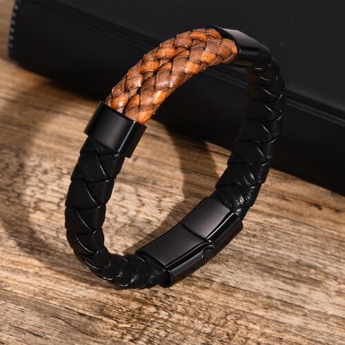 Bracelets Élégants En Cuir Véritable Pour Hommes, Bracelets À Chaîne En Cuir Tressé Noir, Bracelet Décontracté Et Doux Pour Hommes, Bijoux Cadeaux