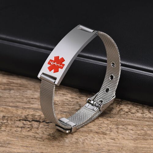 Bracelets D'identification Personnalisés Gratuits Pour Garçons Et Hommes, Bracelets En Maille D'acier Inoxydable Imperméables, Cadeaux De Bracelet, Bijoux Pour Lui