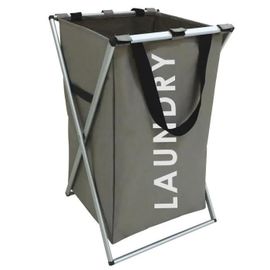 Panier à linge - MSV - MS080 - Aluminium et nylon - Beige - 35 x 35 x 58 cms