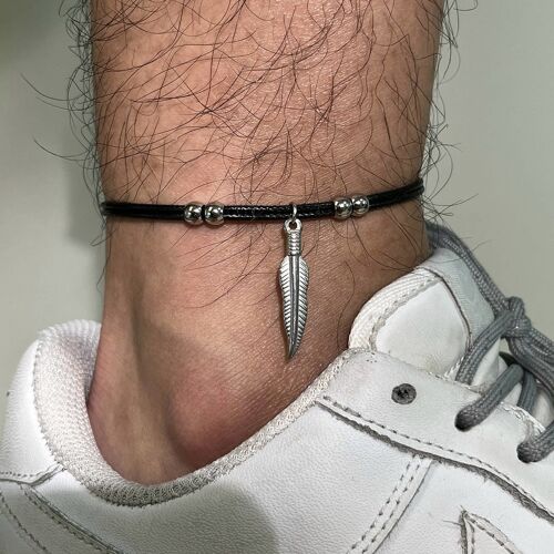 Bracelets De Cheville En Ultressée À La Main Pour Hommes, Bracelet Décontracté, Perles De Plumes, Charme De Rinçage, Cadeau De Bijoux De Plage Pieds Nus