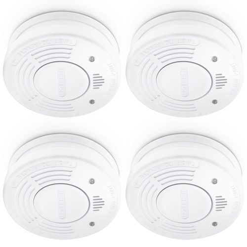 Détecteur de fumée avec pile et capteur de 10 ans, pack de 4 Alecto SA-110 QUAD Blanc