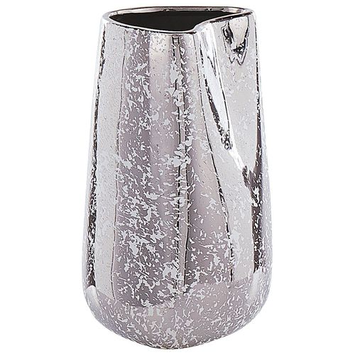 Grès Vase décoratif 27 cm Argenté CIRTA