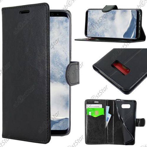 ebestStar ® pour Samsung Galaxy S8 - Housse Coque Etui Portefeuille Support Folio Simi Cuir, Couleur Noir [Dimensions PRECISES de votre appareil : 148.9 x 68.1 x 8 mm, écran 5.8'']