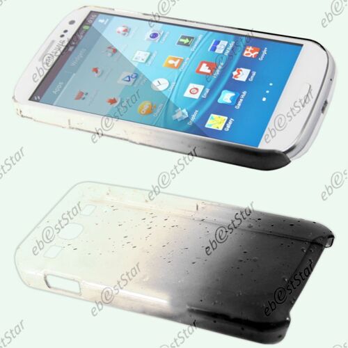 Ebeststar ® Housse Etui Coque Rigide Ultra Slim Motif Gouttelettes Pour Samsung Galaxy S3 I9300 I9305, Couleur Noir [Dimensions Precises De Votre Appareil : 136.6 X 70.8 X 8.6 Mm, Écran 4.8'']