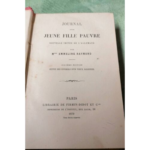 Journal D Une. Jeune Fille Pauvre De Mme Emmeline Raymond