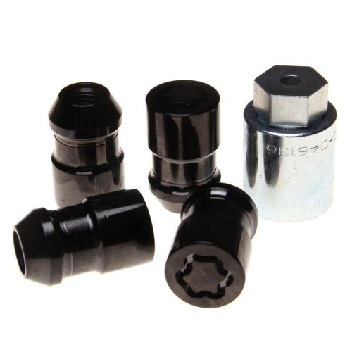 4 Ecrous Antivol Noir 12 X 1.5/  37mm/ Douille 19mm