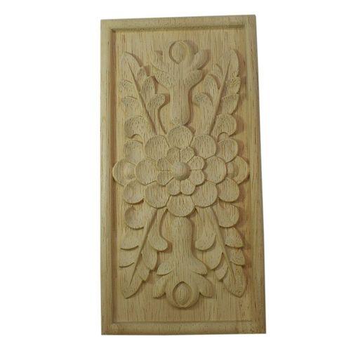 Autocollants de sculpture de fleurs carrées en bois naturel européen, Appliques, moulures décoratives en bois pour portes d'armoires, artisanat de décoration de meubles