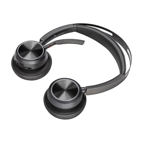 Poly Voyager Focus 2 UC - Micro-casque - sur-oreille - Bluetooth - sans fil, filaire - Suppresseur de bruit actif - USB-A - avec support de chargement - Certifié pour Microsoft Teams