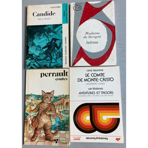 6 Classiques Larousse-Bordas-Hatier-Hachette (Perrault-De Sévigné-Dumas-Maître Pathelin-Voltaire-Homère)