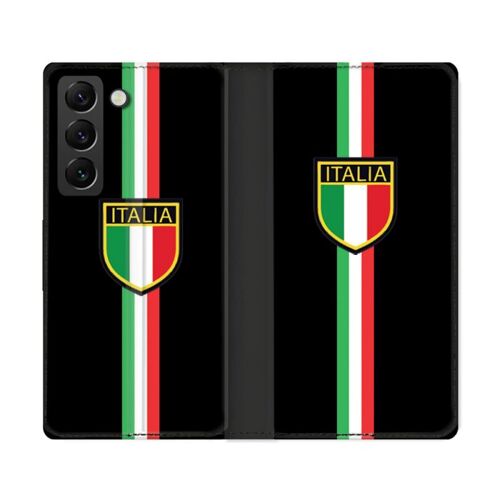Housse Cuir Portefeuille Pour Samsung Galaxy S22 Ultra Voyage Italie 3 Noir