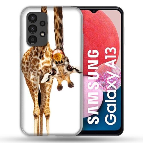 Coque Renforcée Pour Samsung Galaxy A13 4G Animal Girafe Blanche