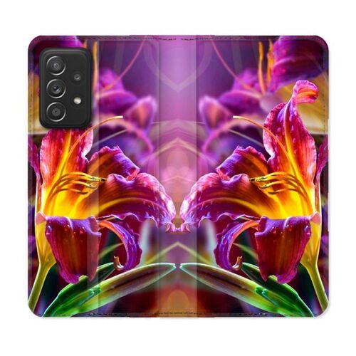 Housse Cuir Portefeuille Pour Samsung Galaxy A33 5g Fleur Lys Color