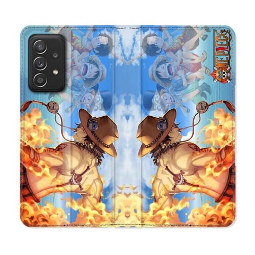 Housse Cuir Portefeuille Pour Samsung Galaxy A33 5g Manga One Piece Ace Color