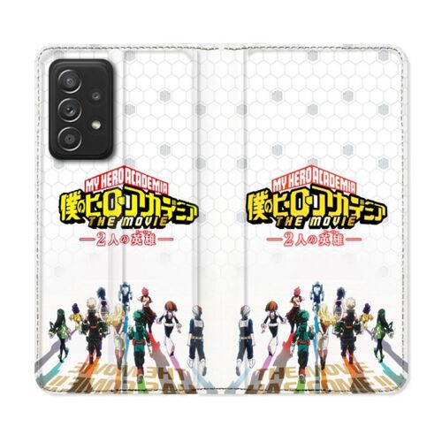 Housse Cuir Portefeuille Pour Samsung Galaxy A53 5g Manga My Hero Academia Blanc