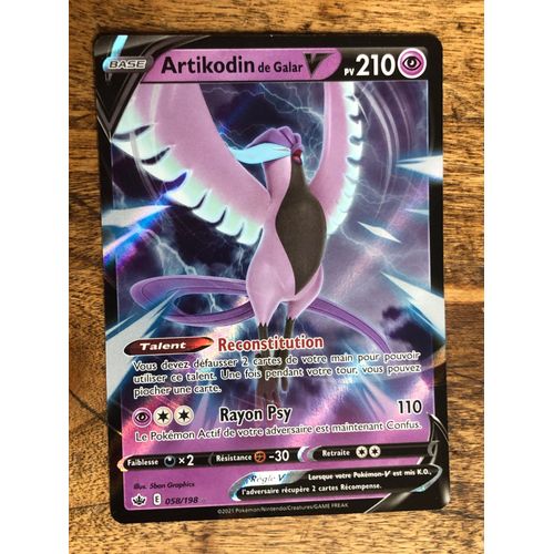 Carte Pokemon Artikodin De Galar V 210 Pv -Eb06 Règne De Glace- 058/198