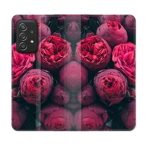 Housse Cuir Portefeuille Pour Samsung Galaxy A33 5g Fleur Pivoine