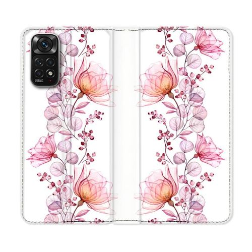 Housse Cuir Portefeuille Pour Xiaomi Redmi Note 11 / 11s Fleur Eclosion